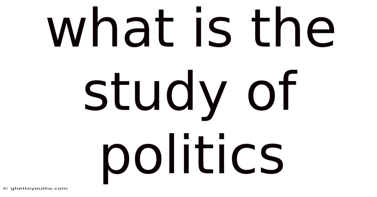 What Is The Study Of Politics
