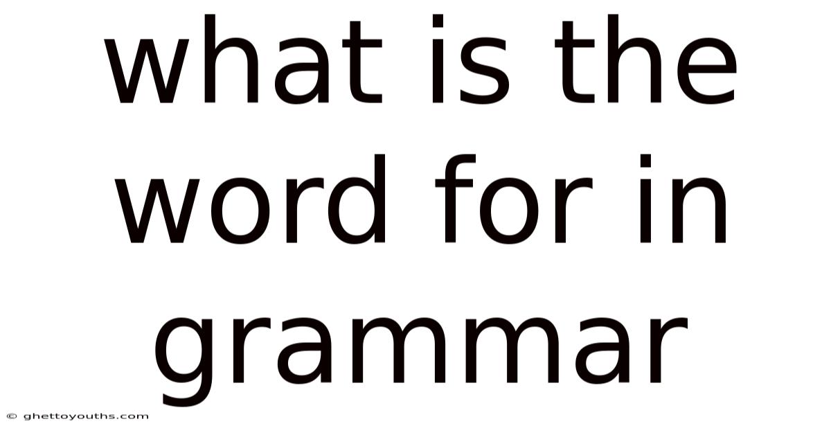 What Is The Word For In Grammar