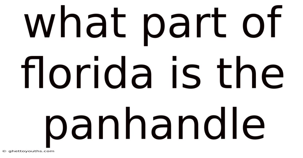 What Part Of Florida Is The Panhandle