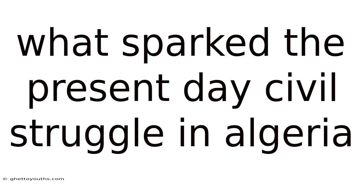 What Sparked The Present Day Civil Struggle In Algeria
