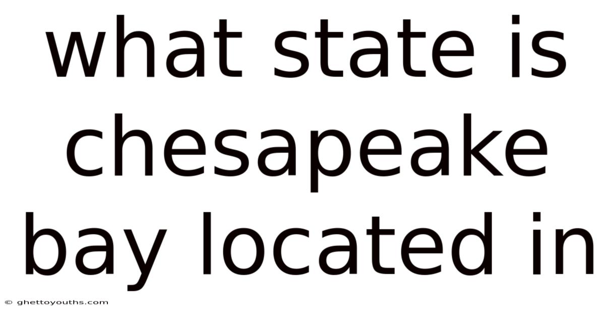 What State Is Chesapeake Bay Located In