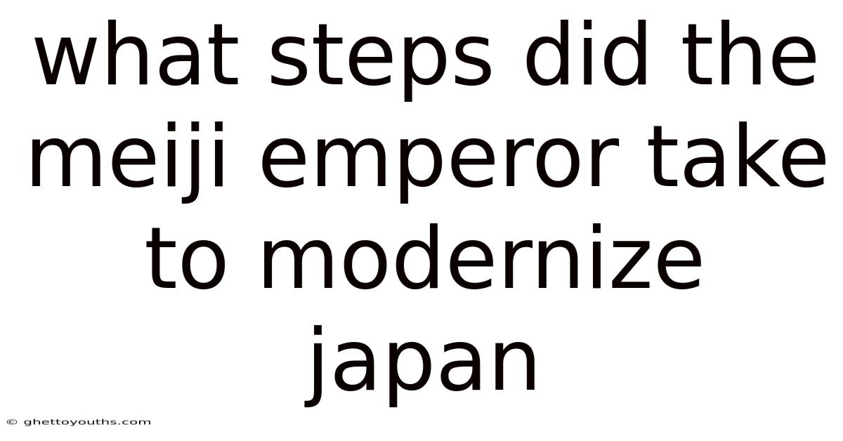 What Steps Did The Meiji Emperor Take To Modernize Japan