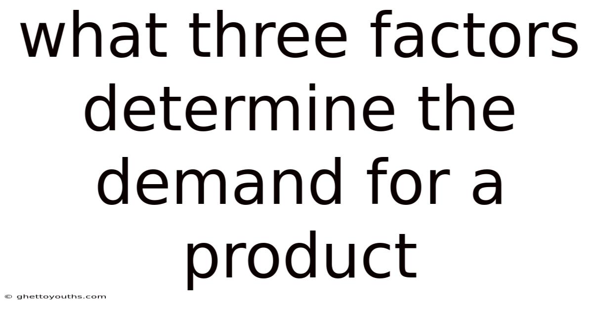 What Three Factors Determine The Demand For A Product