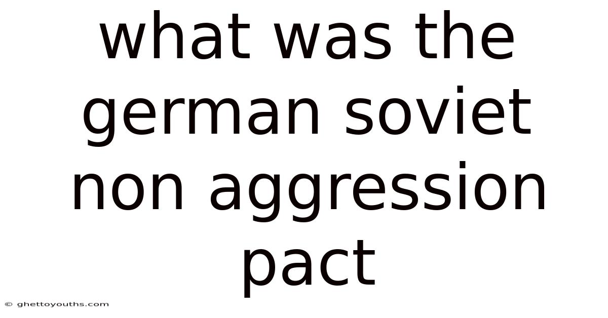 What Was The German Soviet Non Aggression Pact