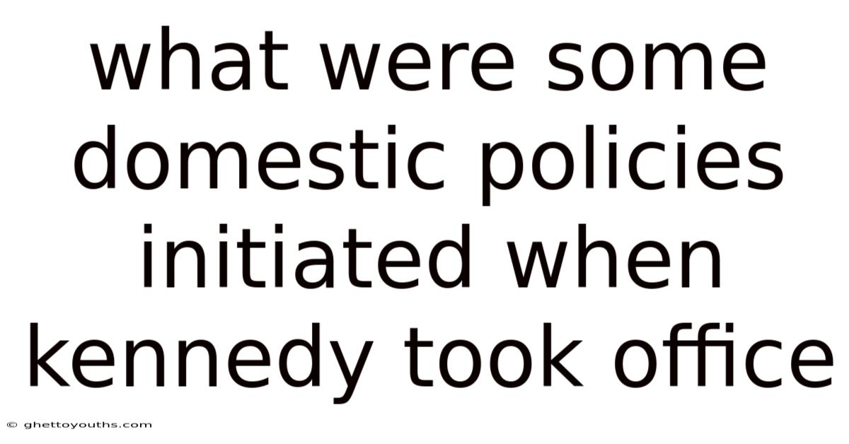 What Were Some Domestic Policies Initiated When Kennedy Took Office