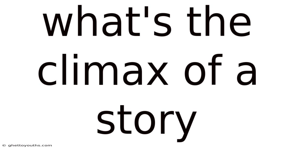 What's The Climax Of A Story