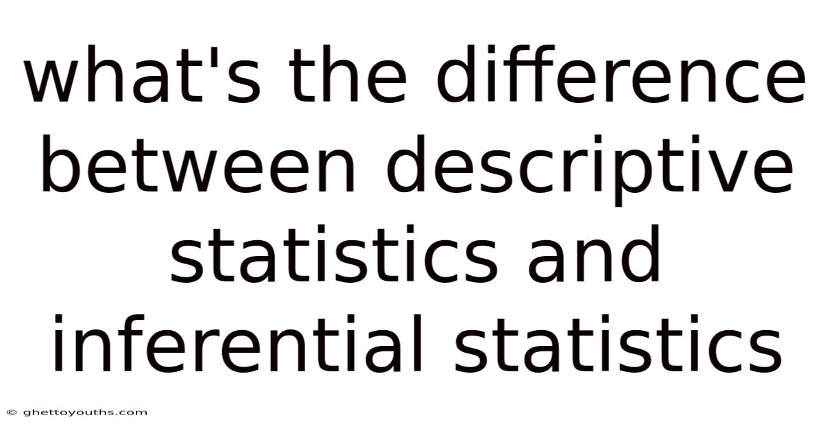 What's The Difference Between Descriptive Statistics And Inferential Statistics