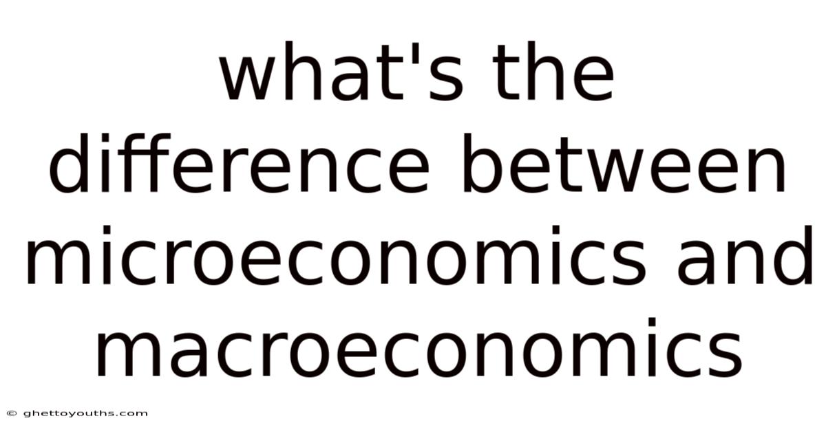 What's The Difference Between Microeconomics And Macroeconomics