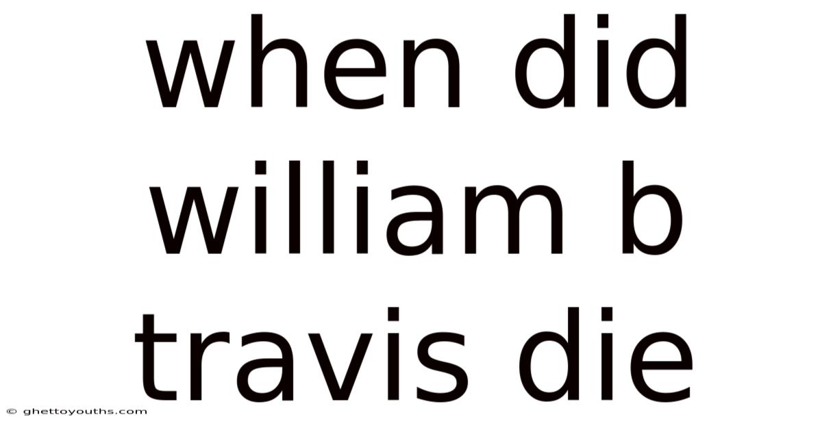 When Did William B Travis Die