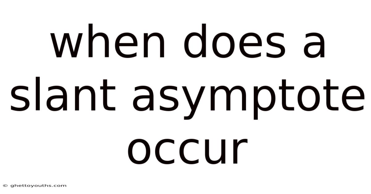 When Does A Slant Asymptote Occur