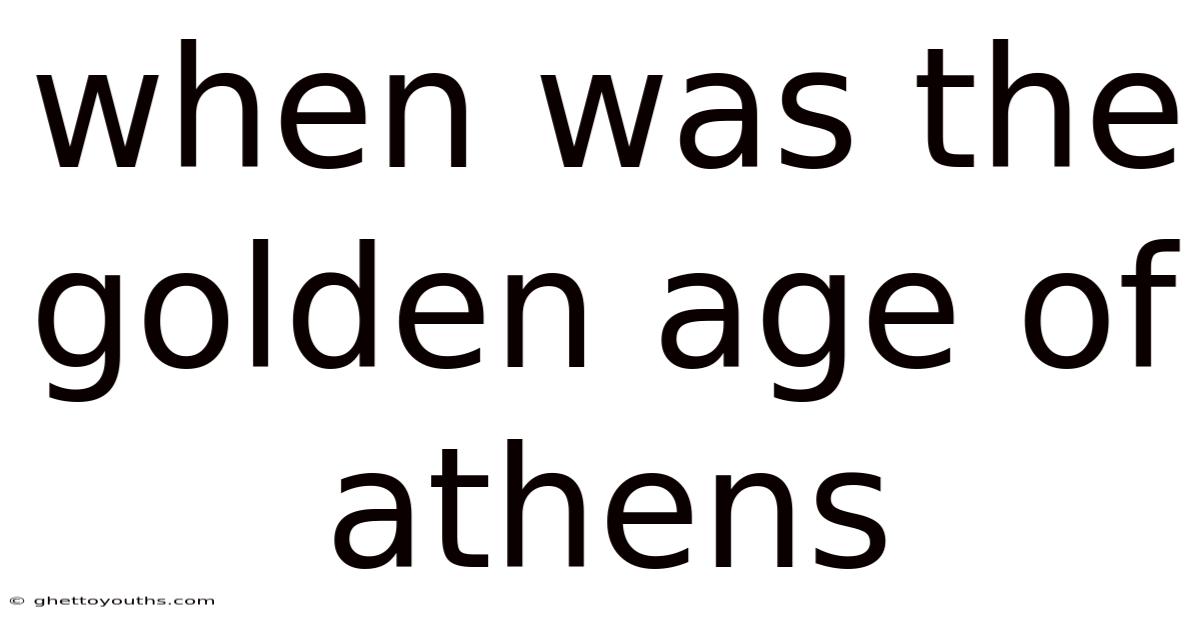 When Was The Golden Age Of Athens