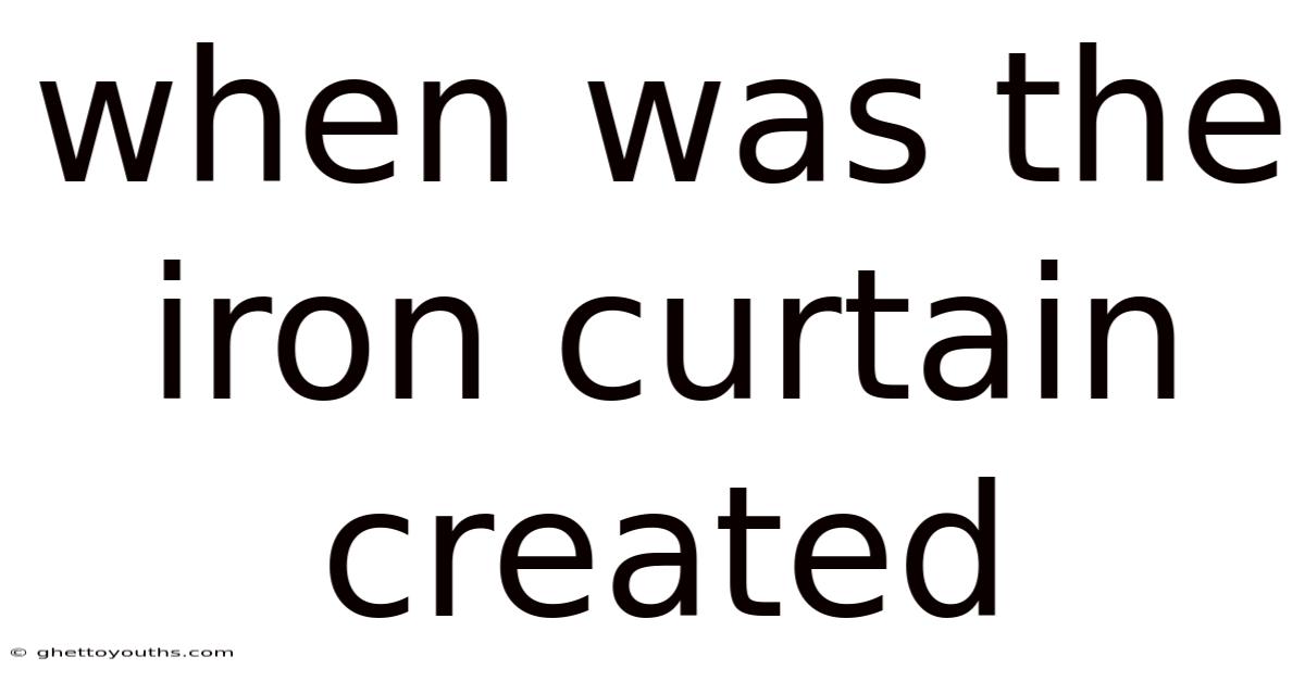 When Was The Iron Curtain Created