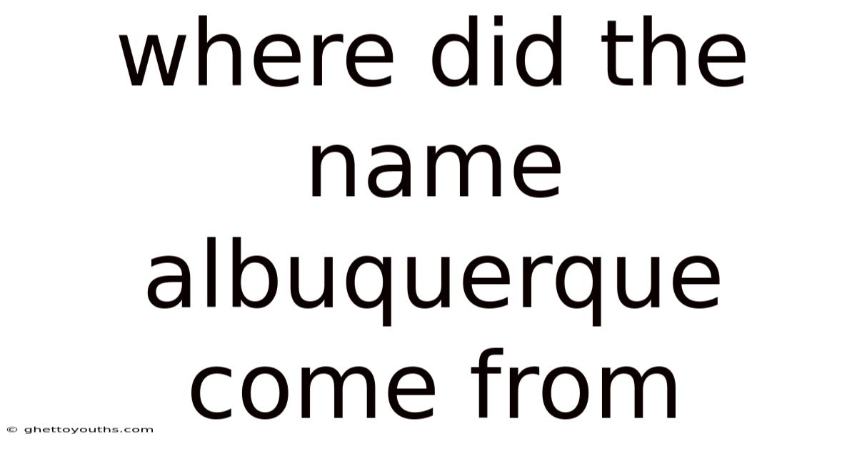 Where Did The Name Albuquerque Come From