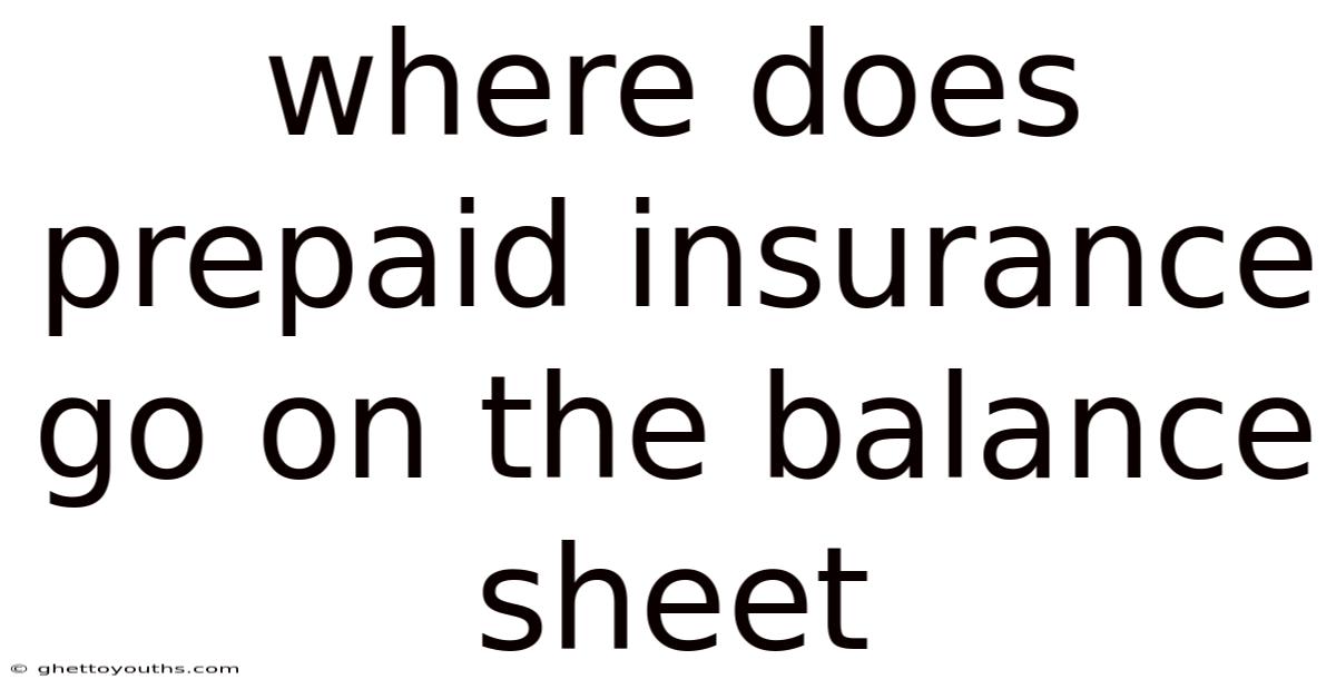 Where Does Prepaid Insurance Go On The Balance Sheet