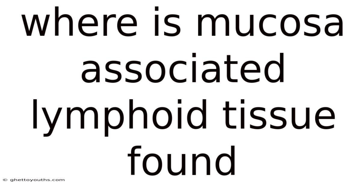 Where Is Mucosa Associated Lymphoid Tissue Found