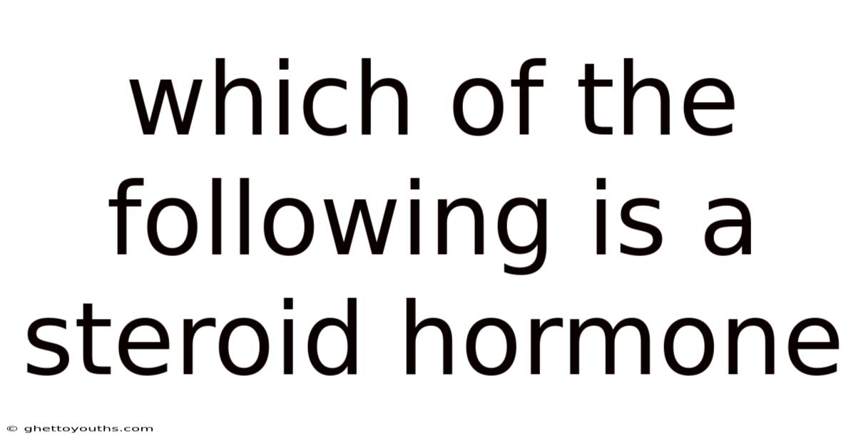 Which Of The Following Is A Steroid Hormone
