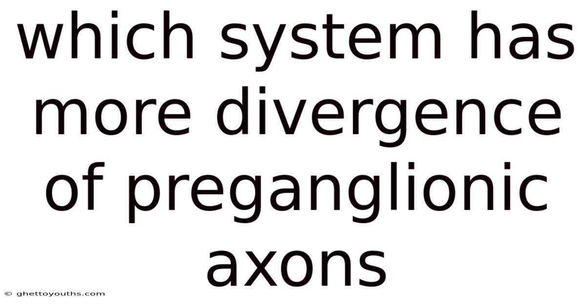 Which System Has More Divergence Of Preganglionic Axons
