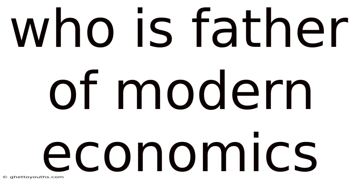 Who Is Father Of Modern Economics