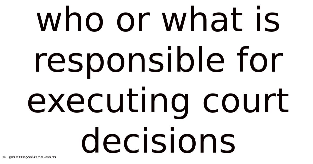 Who Or What Is Responsible For Executing Court Decisions