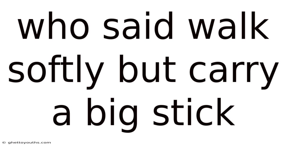 Who Said Walk Softly But Carry A Big Stick