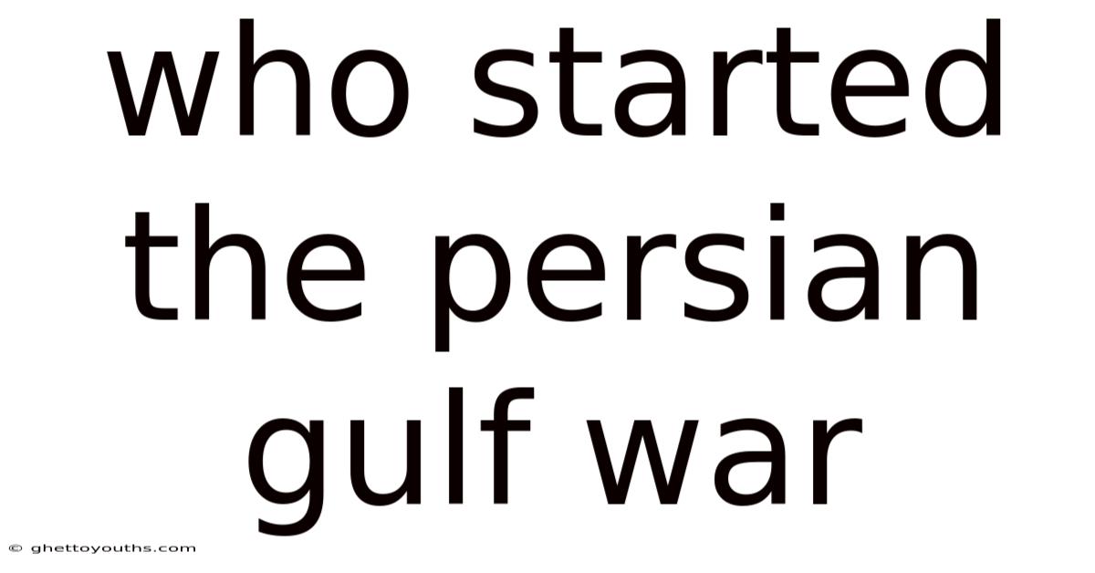 Who Started The Persian Gulf War