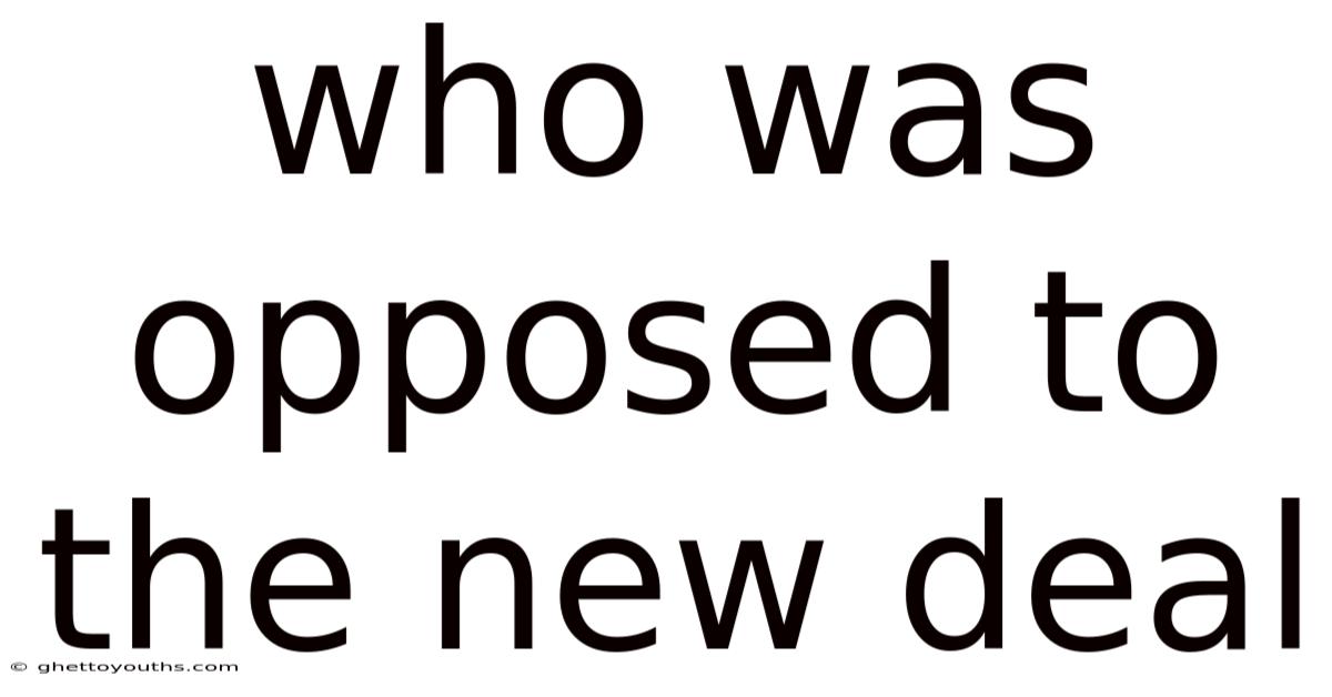 Who Was Opposed To The New Deal