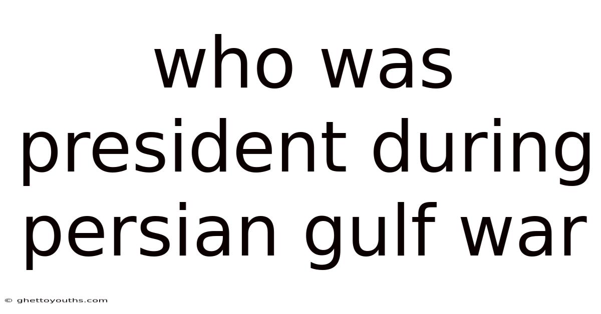 Who Was President During Persian Gulf War