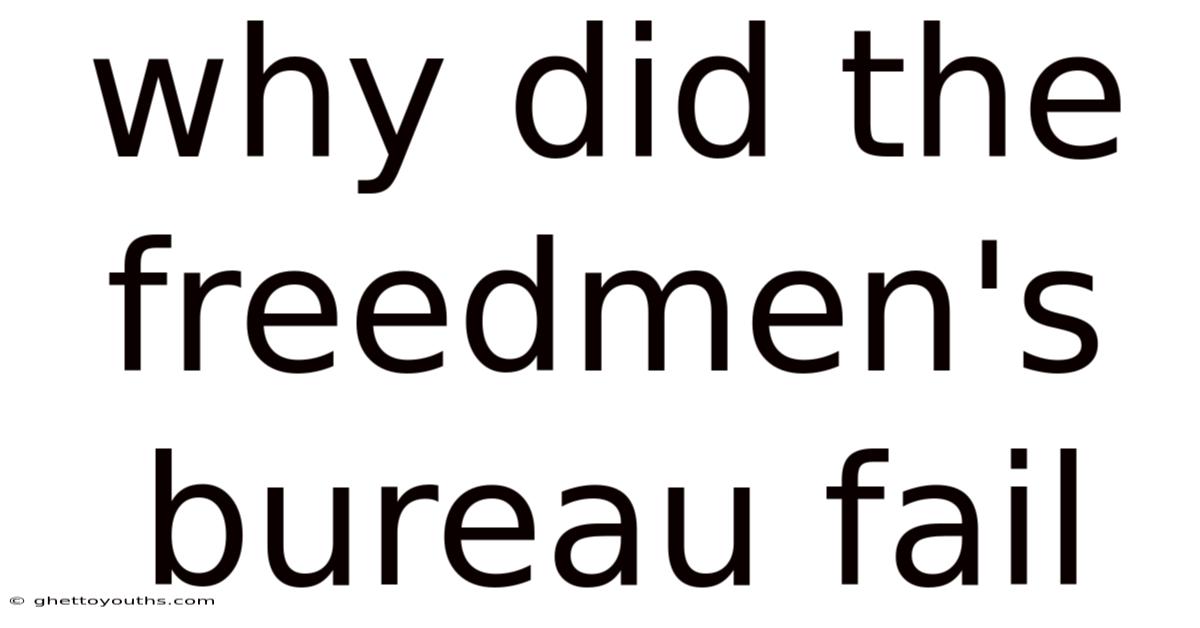 Why Did The Freedmen's Bureau Fail