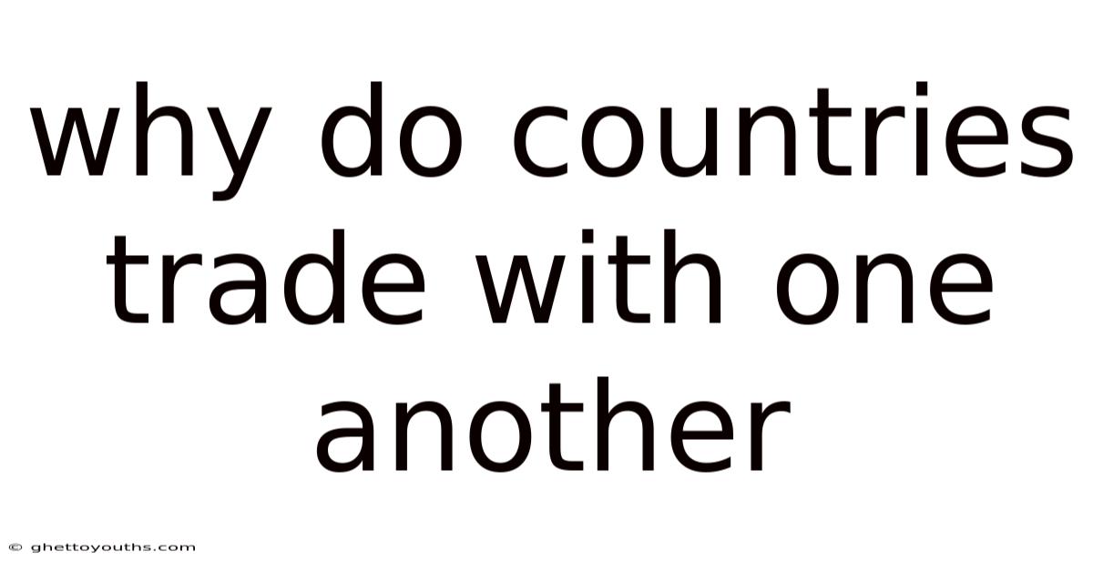 Why Do Countries Trade With One Another