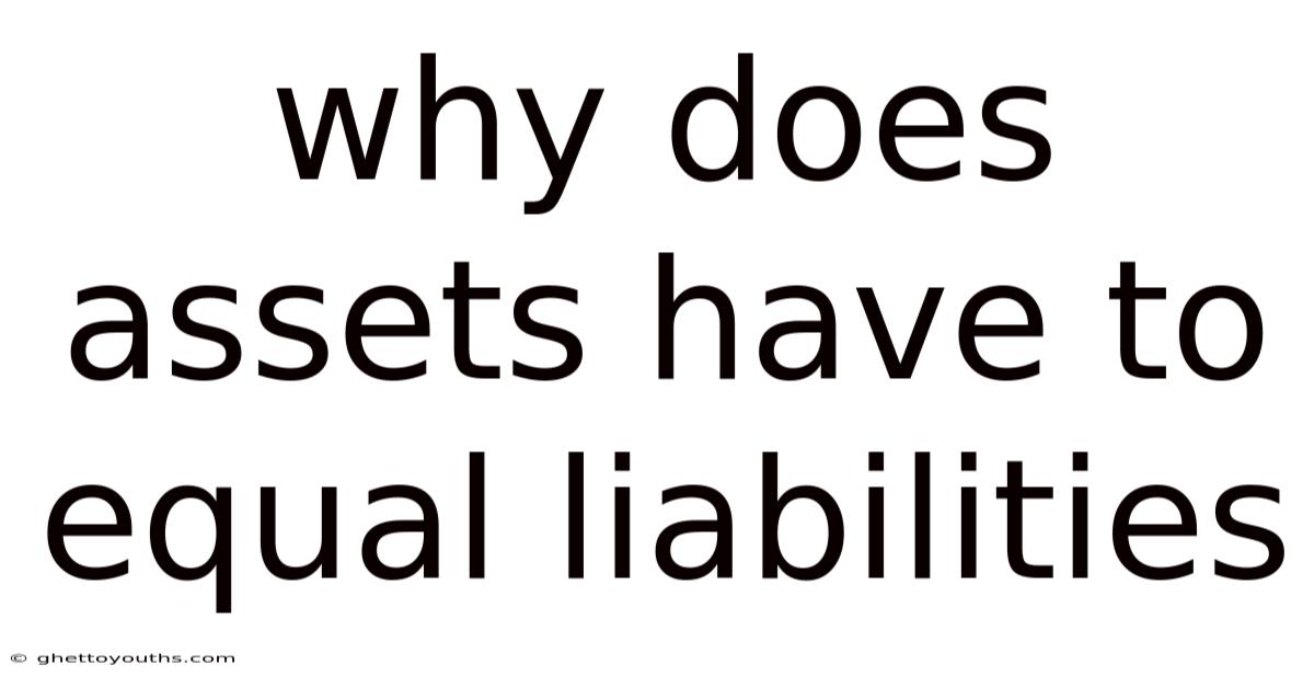 Why Does Assets Have To Equal Liabilities