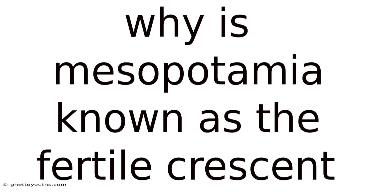Why Is Mesopotamia Known As The Fertile Crescent