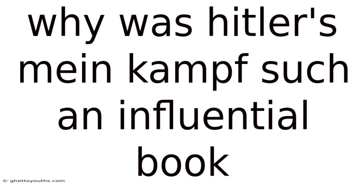 Why Was Hitler's Mein Kampf Such An Influential Book