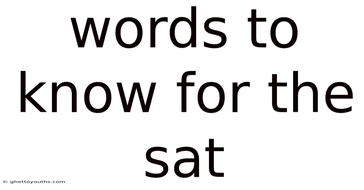 Words To Know For The Sat
