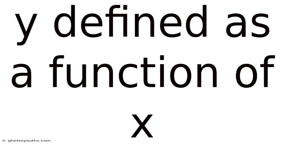 Y Defined As A Function Of X