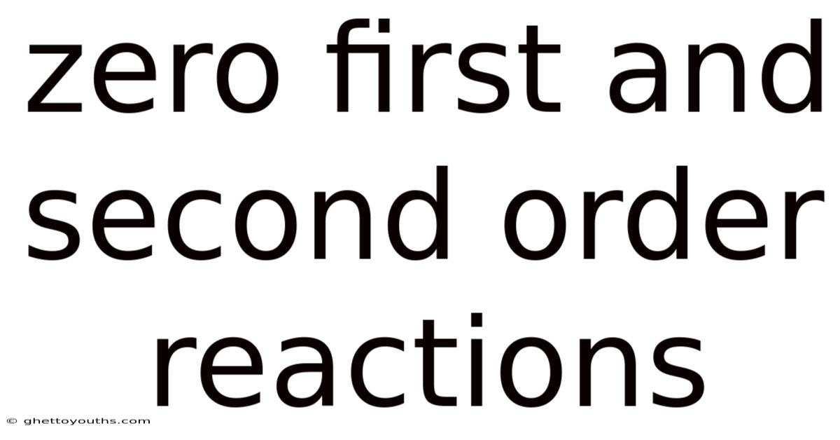Zero First And Second Order Reactions